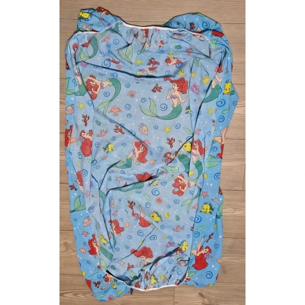 Dundee The Little Mermaid Bed Set Vtg Pillowcase Fitted Sheets 3pc Toddler Crib